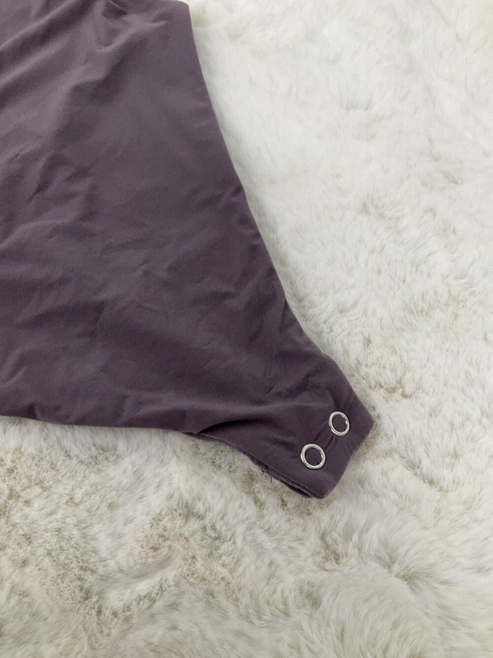Auden size Small Luxe Stretch Fully Lined Thong Bodysuit Mauve Grey Purple New - Picture 3 of 4